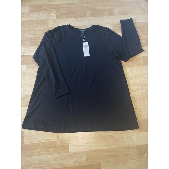 NWT Eileen Fisher Crew Neck Tunic Black Size PL Long Sleeve - Picture 8 of 11